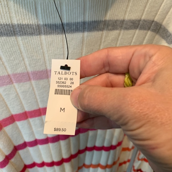 Talbots 5 button cuff striped turtleneck. NWT. Retail 129. 89.50 on sale - Picture 3 of 5